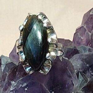 🎬Vintage🎬 Blue Tiger's Eye Sterling Silver Ring